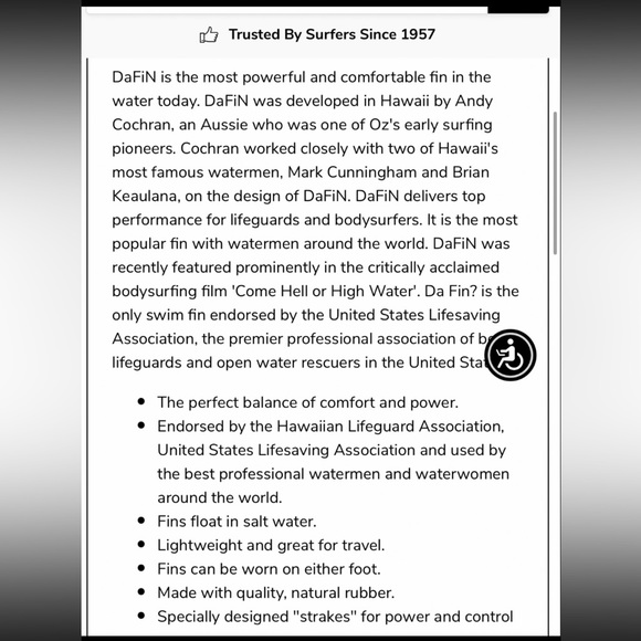 SOLD! Unisex DaFin Pro Classic Swim Fins - Picture 2 of 6